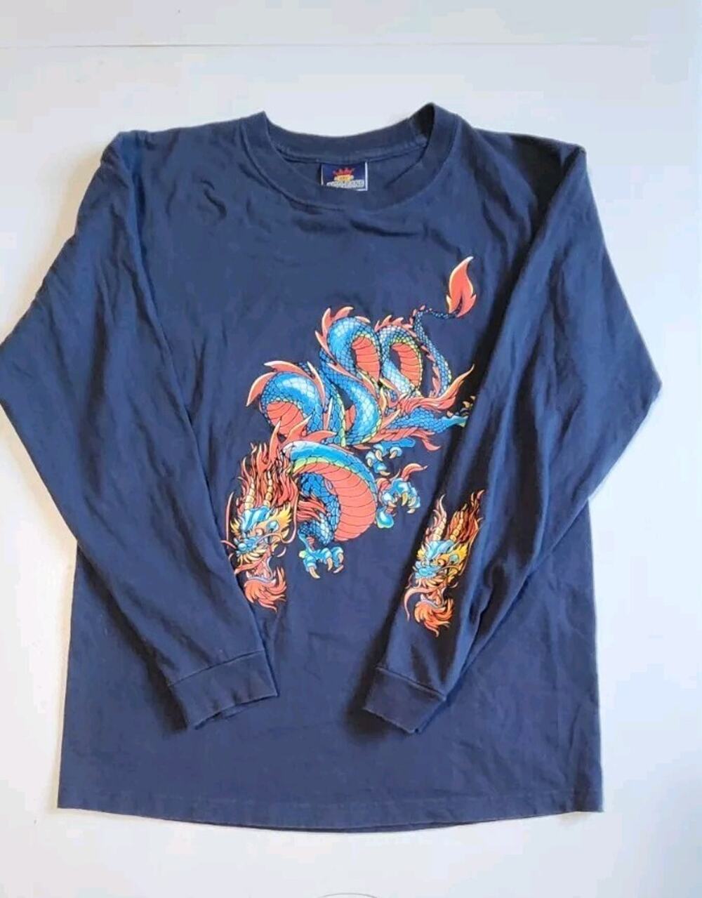 Vintage Jnco Jeans 90s Dragon Longsleeve shirt Size large Perfect Condition